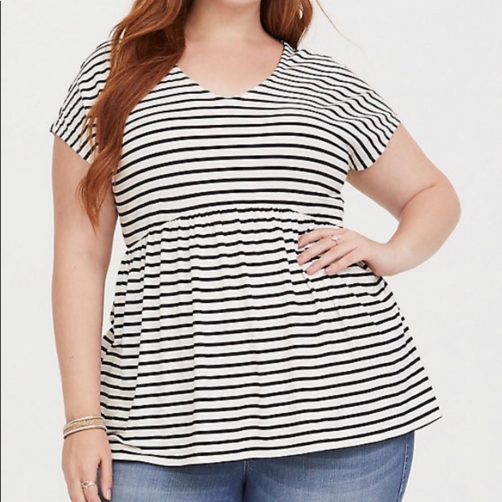 Torrid Stripe Babydoll Top